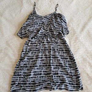 Old Navy Black and White Cami Ruffle Dress Size S